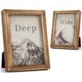 thumbnail image 1 of Emfogo 5x7 Picture Frame, Pack of 2 Rustic Picture Frames 5x7 with Real Glass, Solid Wood 5x7 Photo Frame for Table Top Display or Wall Mounted (Carbonized Brown), 1 of 4