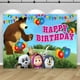 thumbnail image 5 of Fondo de fiesta Masha y el oso, fondo de fotografía para niños, niñas, primer y segundo cumpleaños, fiesta de flores, arbustos, pancarta de fotos, decoración, regalo, 5 of 5
