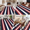 thumbnail image 6 of Red Navy Blue Stripe Washable Living Room Rugs 5'x7', Modern Abstract Low Pile Throw Large Area Rugs Non-Slip Sturdy Edge Binding Carpet for Dining Room Bedside Kitchen, 6 of 9
