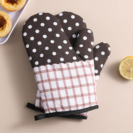 

Kitchen Gadgets in Clearance Kitchen Microwave Thermal Insulation Gloves Thickened Plaid and Heat Protective Gloves Baking Cotton and Linen Oven Gloves