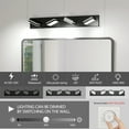 thumbnail image 4 of Black LED Modern Bathroom 4-Light Vanity Light Fixtures 29.9Inch, Dimmable Modern Acrylic Bathroom Wall Lighting Fixtures Over Mirror (Cool White 6000K), 4 of 9