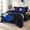 Black/Blue-King, variant on Black/Blue Queen 7-Piece Bed-in-a-Bag Floral Microfiber Bedding Set