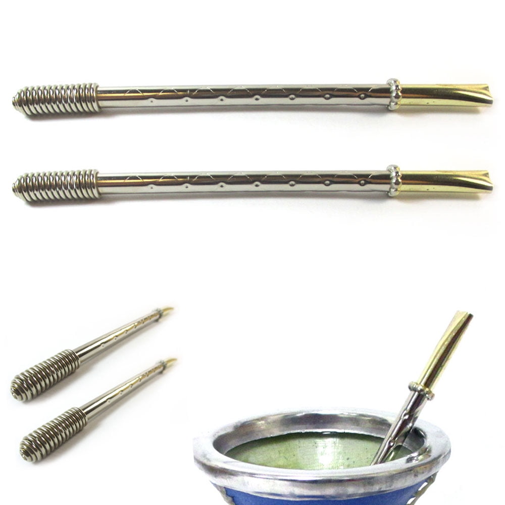 Stainless Yerba Mate Bombilla Straw Long Enough With Cleaning Brush And Removal 