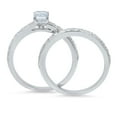 thumbnail image 2 of Clara Pucci 14K White Gold 1.325 Simulated Blue Diamond Engraveable Engagement Ring + Wedding Band Set, 2 of 4