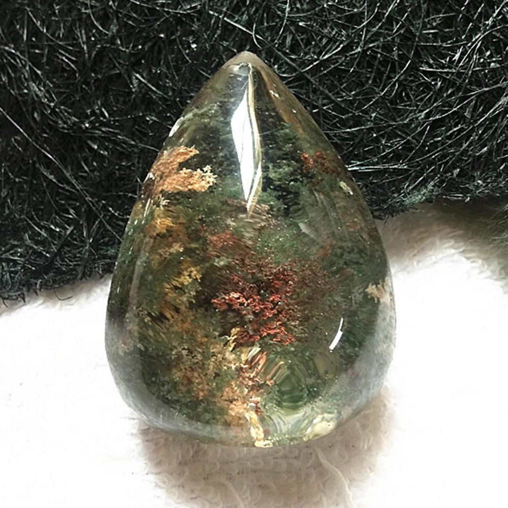 Gemstone Natural Ghost Crystal Phantom Stone Healing Pendant Quartz Ornament 