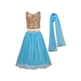 thumbnail image 2 of Girl Dress Blue Gold 3 Piece Tutu Sequin Ethnic Lehenga Choli Duppata 8 Years, 2 of 7