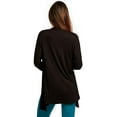 thumbnail image 4 of Women & Plus Classic Open Front Rayon Drape Lightweight Cardigan, 4 of 4
