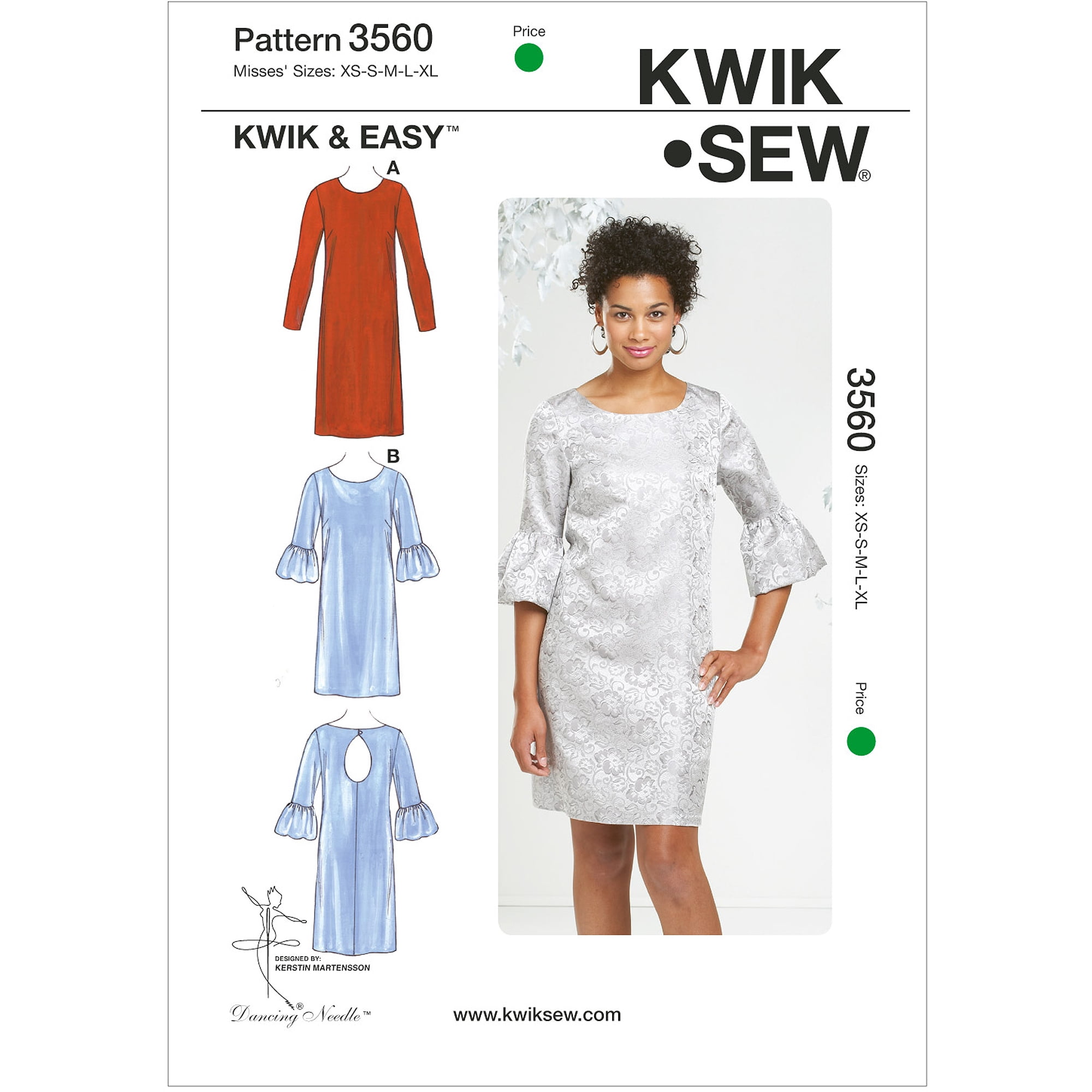 Kwik Sew Pattern Dresses, (XS, S, M, L, XL)