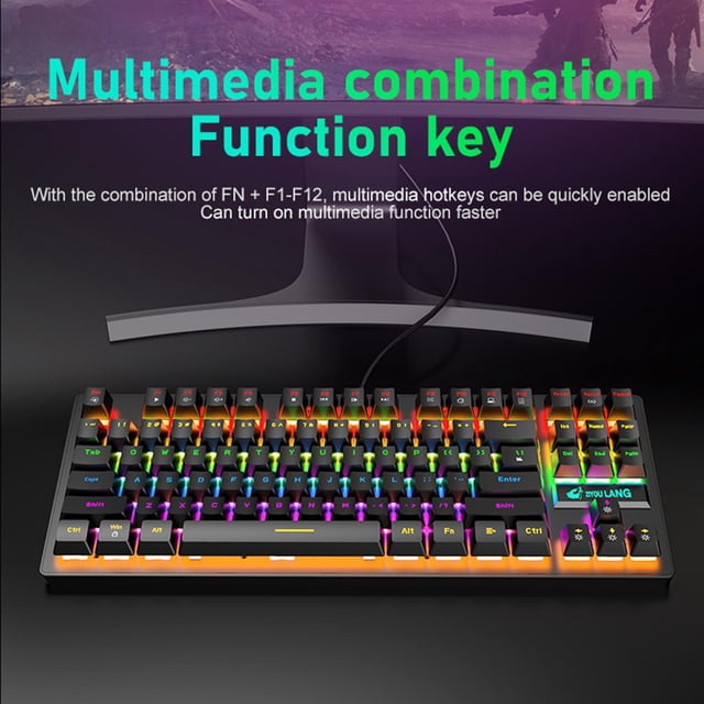 Teclado mecánico USB para juegos Panel desmontable fantasma retroiluminado shamjiam