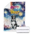 thumbnail image 2 of Happy New Year with Border Collie Fireworks Holiday Xmas Winter 2025 Cozy Fleece Blanket Borders Dog Lovers Gifts Idea Warm Soft Throw Blanket - 00025, 2 of 5