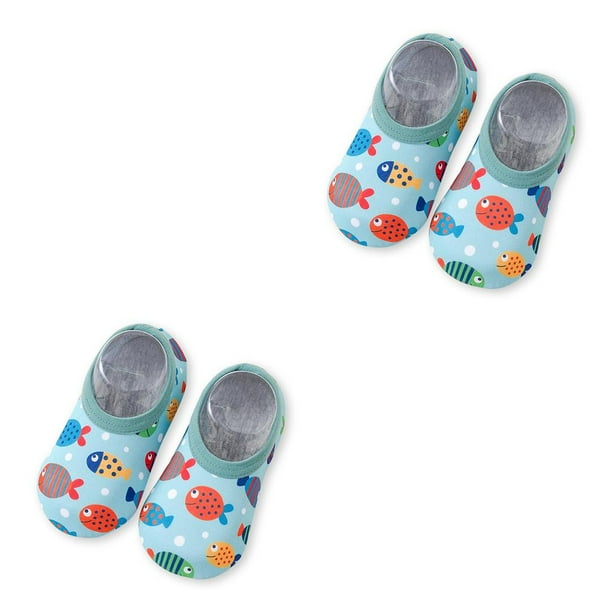 Eigraketly 1 par de zapatillas deportivas de nailon para niños pequeños, suela de silicona, zapatos de natación para niños y niñas, botas de Type2 NO2