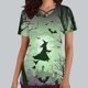 thumbnail image 2 of Tops Cortos para las Mujeres, Halloween Impreso en Cuello en V con Bolsillo, Moda Casual Manga Corta, 2 of 5