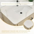 thumbnail image 6 of Pemberly Row 48" Natural Oak Single Bath Vanity w/ Fish Maw White Quartz Stone, 6 of 16