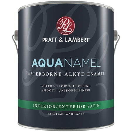 Pratt & Lambert Aquanamel Satin Interior/Exterior Enamel Paint - Easy to Clean - 1 Gal, Pastel Base
