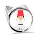 thumbnail image 1 of Blanco girando dervishe Cartoon Anillo de compromiso de boda de amor ajustable Unbranded  M, 1 of 3