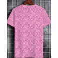 thumbnail image 3 of Men's Pink Leopard Print T-Shirt - Stylish and Comfortable Short Sleeve T-Shirt for Everyday Wear - Perfect for Casual Wear and Fitness Training - Light and Breathable Fabric, 3 of 6