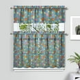 thumbnail image 2 of Pioneer Kitchen Curtains and Valance Set 36 Inch Tier Flowers 3 Pieces Set Dining Room Small Curtain Drapes Cafe Curtains Valance for Home Decor Rod Pocket, 2 of 6