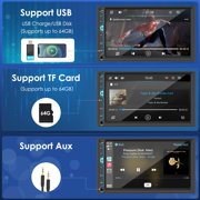 Carpuride 7 Double Din Car Stereo CarPlay Android Auto Bluetooth w/Camera