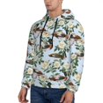 thumbnail image 3 of Naloa Mallard Ducks And Roses Men's Casual Hooded Collar Drawstring Hoodies Pullover Sweatshirts Casual Long Sleeve Shirts-4X-Large, 3 of 7