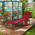 thumbnail image 2 of Outsunny Chaise Longue Pliante, Chaise de Bronzage Réglable à 5 Niveaux, Rouge, 2 of 10