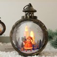 thumbnail image 1 of Innerwin Lanterns Santa Print LED Lights Table Lamp Nightstand Christmas Night Light Snowman Printed Xmas Top Handle Rustic Santa Claus Bronze-Large, 1 of 2