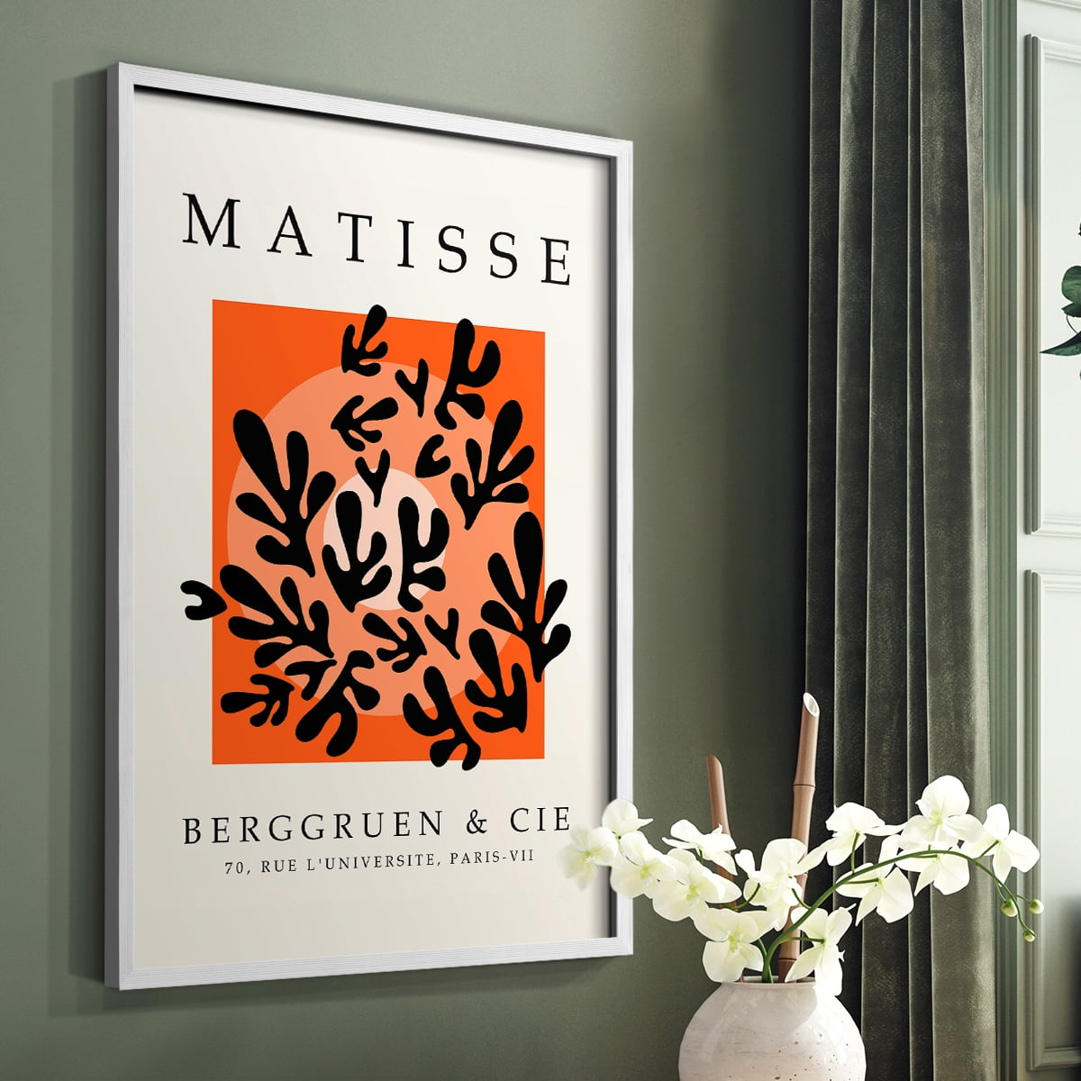 Matisse CXLV Framed Print in White Solid Wood 8 x 10 Framed Print