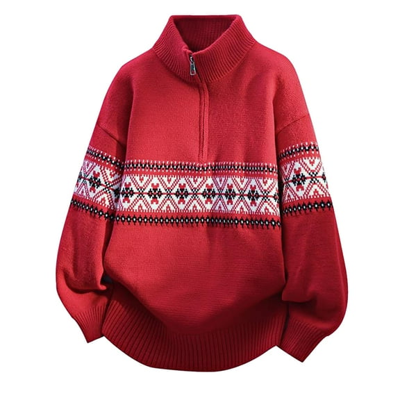 Winter Sweaters for Women Winter Knitted Sweater Coat Semi High Neck Pullover Warm Soft Casual Long Sleeve Comfortable Thick Design Outerwear For Cold Weather Everyday Wear Ugly Christmas Sweaters