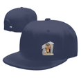 thumbnail image 4 of DouZhe Flat Brim Cap Snapback Hat, Big Head Caveman Prints Adjustable Blue Adult Baseball Cap, 4 of 6