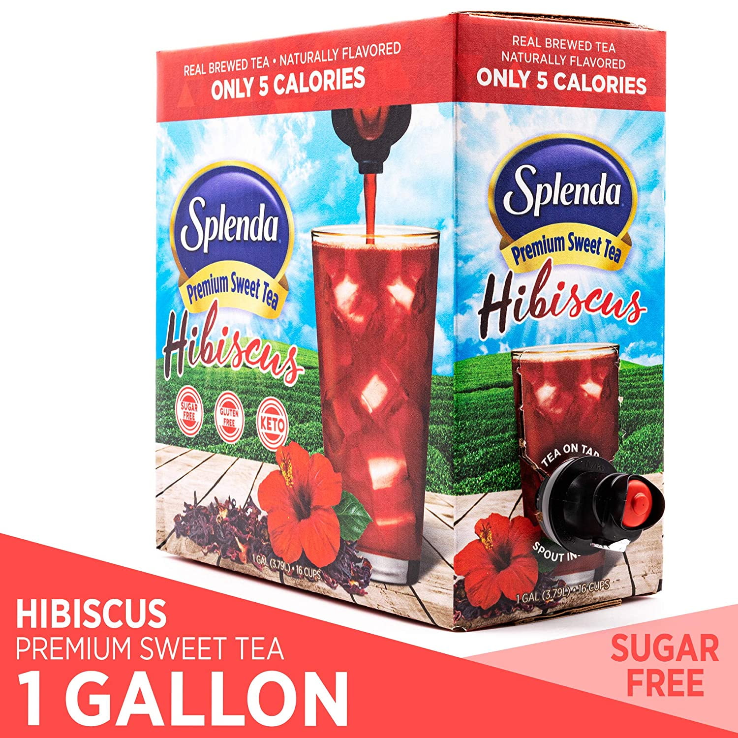 SPLENDA Hibiscus Premium Sweet Tea On Tap, Sweetened With Splenda, Bag