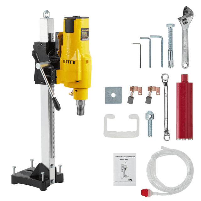 QinaQin Taladro sacanúcleos para concreto de 2500 W con velocidad de 750 RPM, rosca 1-1/4"-7 UNC e incluye broca de 4.25 pulgadas para ladrillo, block y piedra