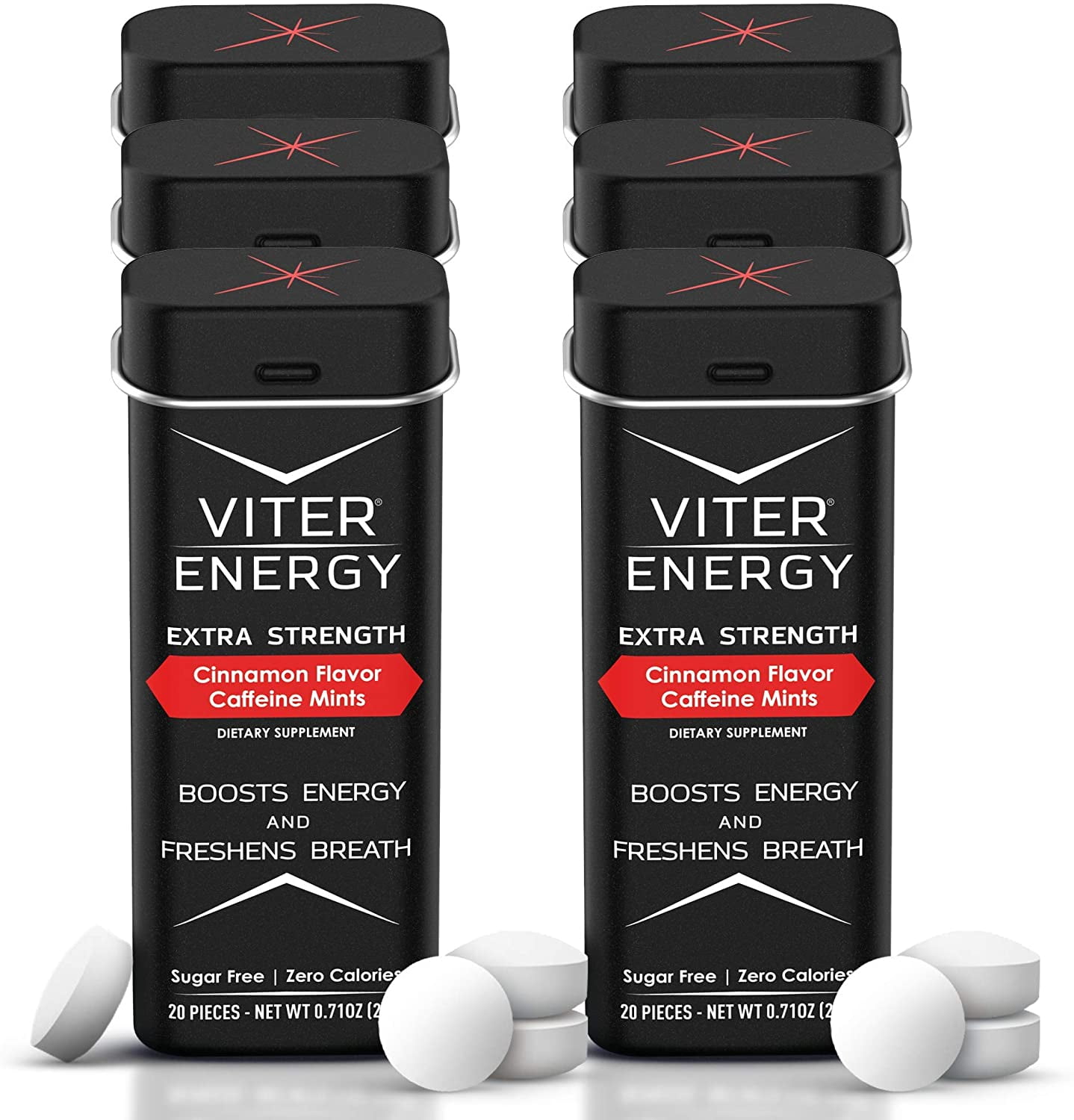 Viter Energy Extra Strength Caffeinated Mints with Caffeine & B