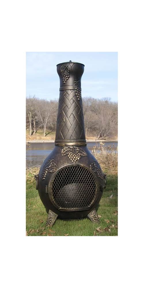 Outdoor Chiminea Fireplace Grape in Gold Accent Finish (Without Gas) by The Blue Rooster