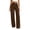 Brown, variant on Womens Suit Pants Button Waist Straight Leg Work Pants Drape Trousers Office Business Clothes with Pockets