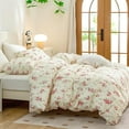 thumbnail image 4 of Funda nórdica, 100% microfibra cepillada 3 piezas Reina Floral Juegos de cama, Rojo, 4 of 9