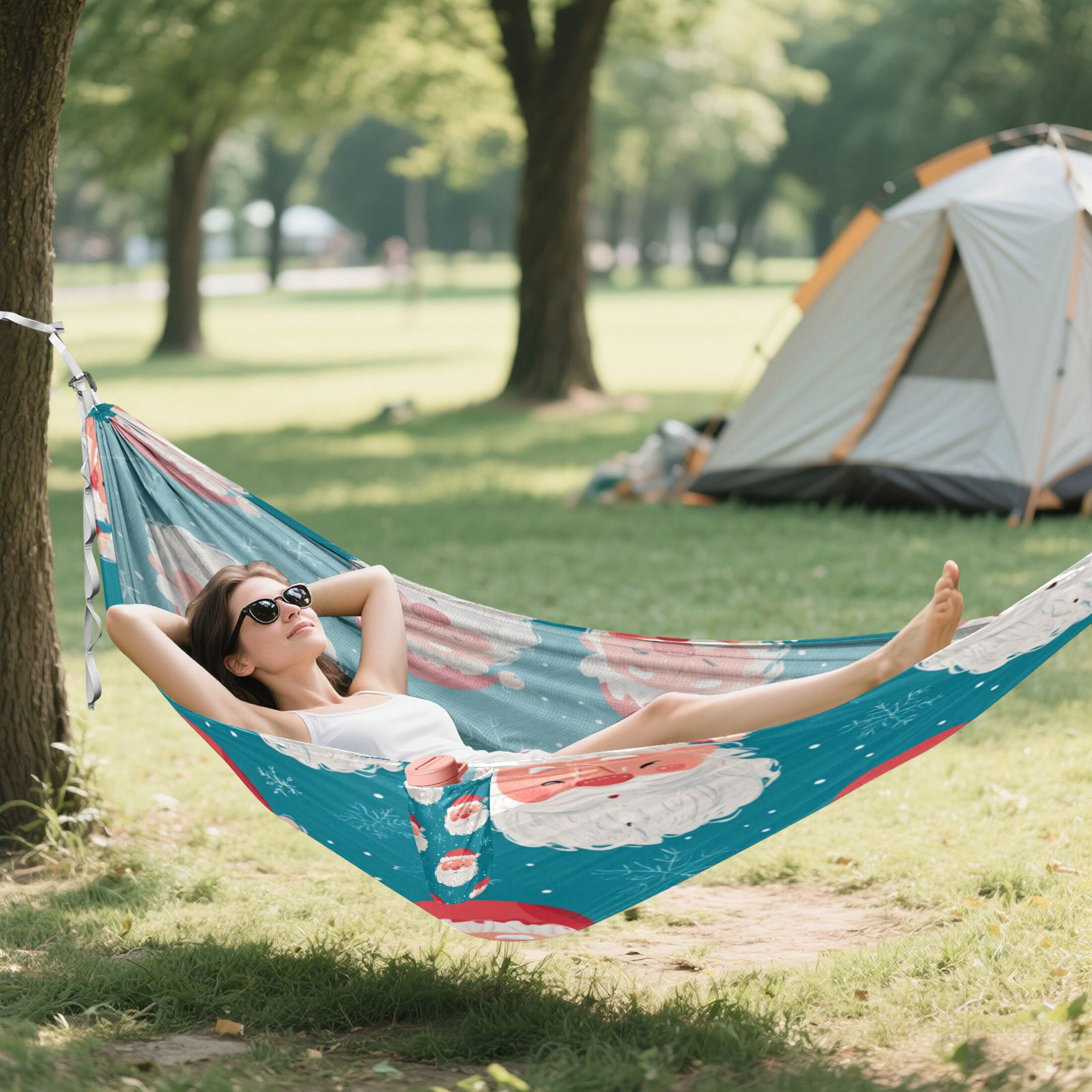 Hammock Camping Hammock Nylon Portable Hammock Travel Camping Hammock Santa Claus Face