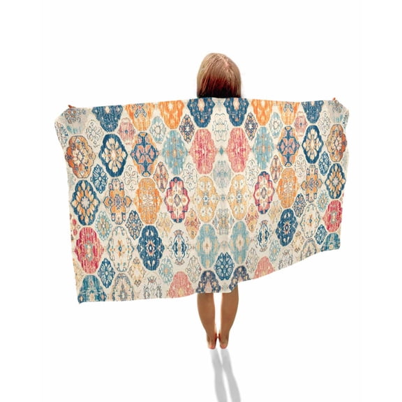 Boho Morocco Beach Towels Oversized Super Absorbent, Retro Farmhouse Ethnic Neutral Aesthetic Lightweight Bath Towel Quick Dry Sets For Bathroom/Pool/Rv Camping/Beach Play/Gym Room/Picnic 30"x60"