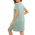 thumbnail image 5 of CAIXIA Robes For Women Plush Women's Soft Casual Nightgown Loose Fit Short Sleeve Sleepwear Comfortable Robe for Home, 5 of 6