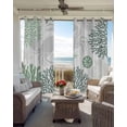 thumbnail image 6 of Green Grey Crab Coastal Kitchen Curtains Summer Coral Nautical Cafe Short Curtains for Bathroom Blackout Window Curtain Grommet Small Window Treatment Tier Drapes for Bedroom Living Room 42"x45"x2, 6 of 9