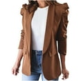 thumbnail image 1 of Blazers Décontractés Unis pour Femmes, Ouvert devant, Manches Longues, Col à Revers, Vestes de Travail pour Bureau, 1 of 5