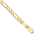 thumbnail image 2 of 14K Solid Yellow Gold 4mm Figaro Link Chain Bracelet, 2 of 5