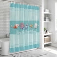 thumbnail image 6 of Teal Summer Coastal Shower Curtain, Waterproof Shower Curtains for Bathroom, Modern Ocean Waves Starfish Shell Washable Fabric Bathtub Curtain Set Bath Decor with 12 Hooks 72"x78", 6 of 8