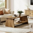 thumbnail image 5 of Tribesigns Rectangle Coffee Table for Living Room, 47.2-Inch Rustic Wooden Center Tea Table with Storage, 5 of 8