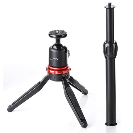 UPC: 0817711021183 | Movo Universal Mini Camera Tripod W/extendable Pole [mv-t1] Adjustable Head  Heavy-duty Aluminum Travel Stand | Dslr  Mirrorless  Gopro  Smartphones | Compact  Portable
