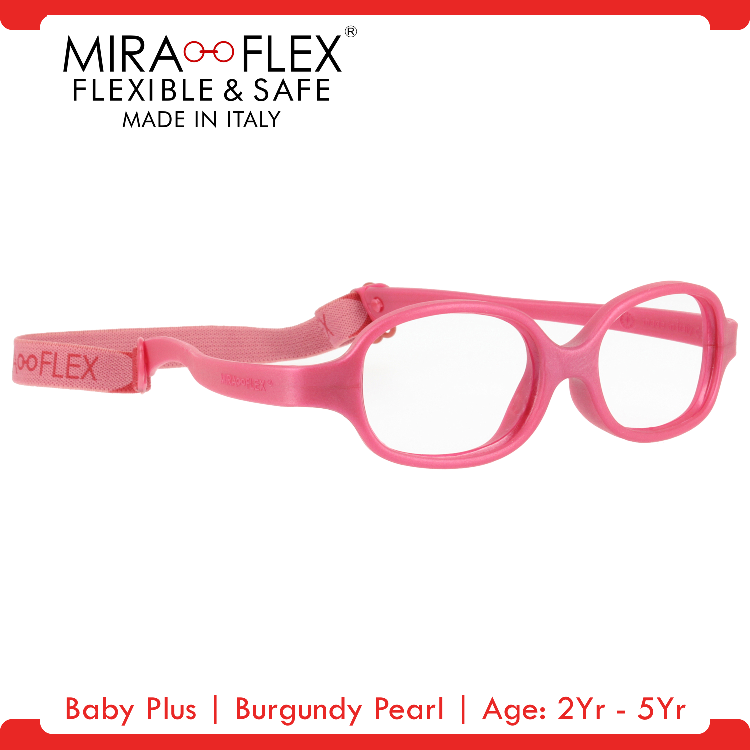 Miraflex Baby Plus Unbreakable Kids Eyeglass Frames 39/14 Burgundy