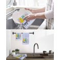 thumbnail image 5 of Easter Purple Striped Kitchen Dish Towels for Drying Dishes Set of 3, Spring Colorful Bunny Polka Dot Waffle Weave Microfiber Hand Tea Bathroom Towels Quick Dry & Absorbent Towel 15.7x23.6, 5 of 7