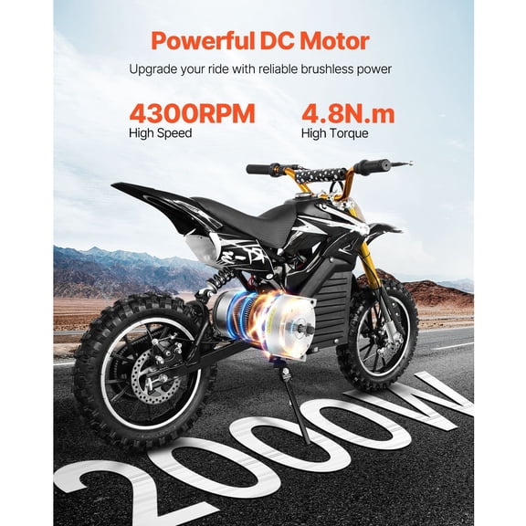 48V 4300rpm Brushless Motor Kit - 2000W High Power DC Motor with Speed Controller for Electric Bike, Scooter, Go Kart, Motorcycle