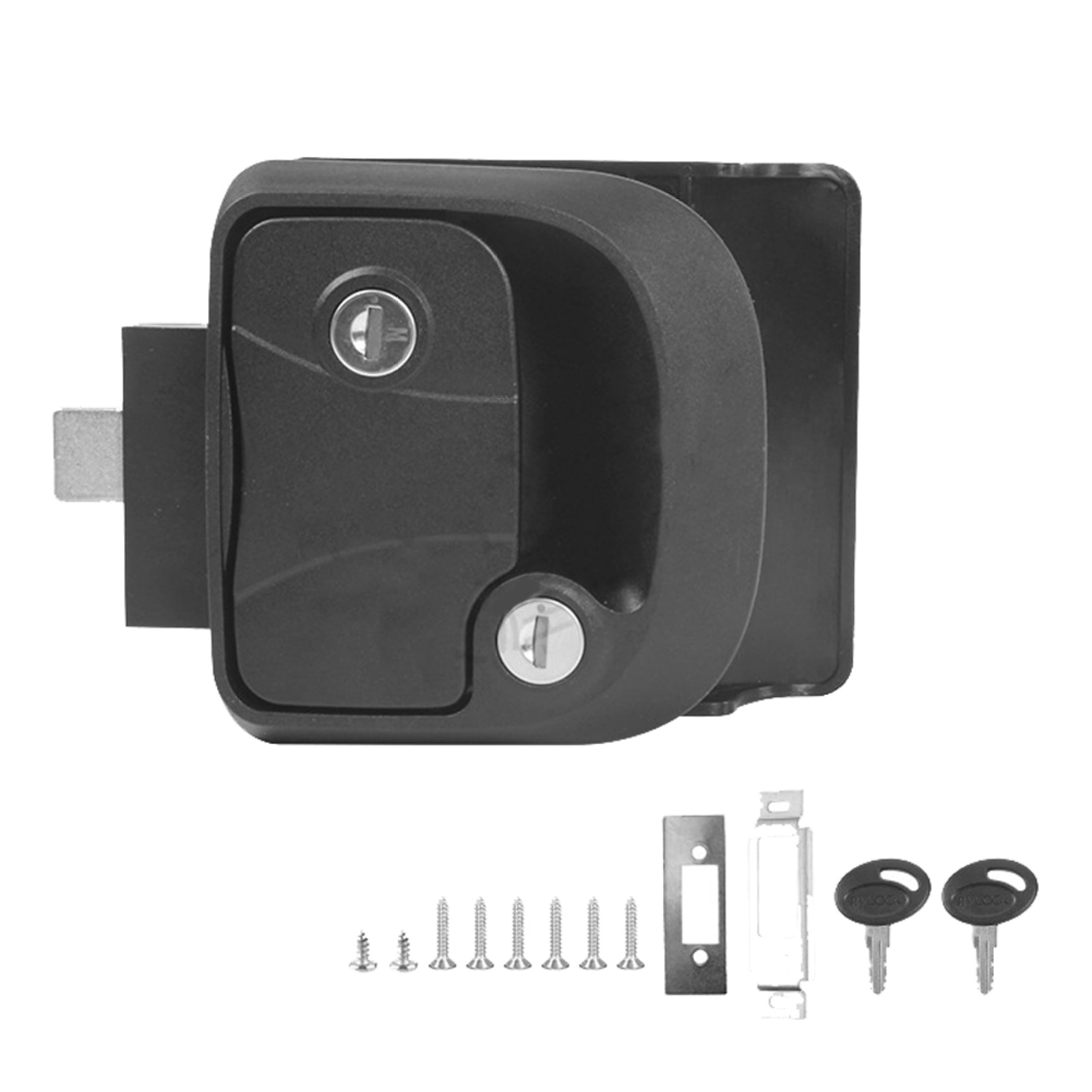 MoreChioce RV Door Lock Black Alloy Mechanical Replacement Door Lock