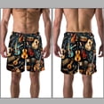 thumbnail image 3 of luoweisi Men's Beach Shorts Quick Dry Swim Trunks with Mesh Lining Musical Instrument S, 3 of 5