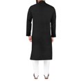 thumbnail image 4 of Ethnic Asia Men's Tunic Cotton Long Kurta Shirt Regular Fit Kurta Pajama Indian Yoga Casual Dress Set, 4 of 5