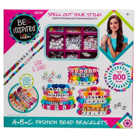 Cra-Z-Art Be Inspired ABC Fashion Bead Bracelet Studio, 800  Multi-Color Beads